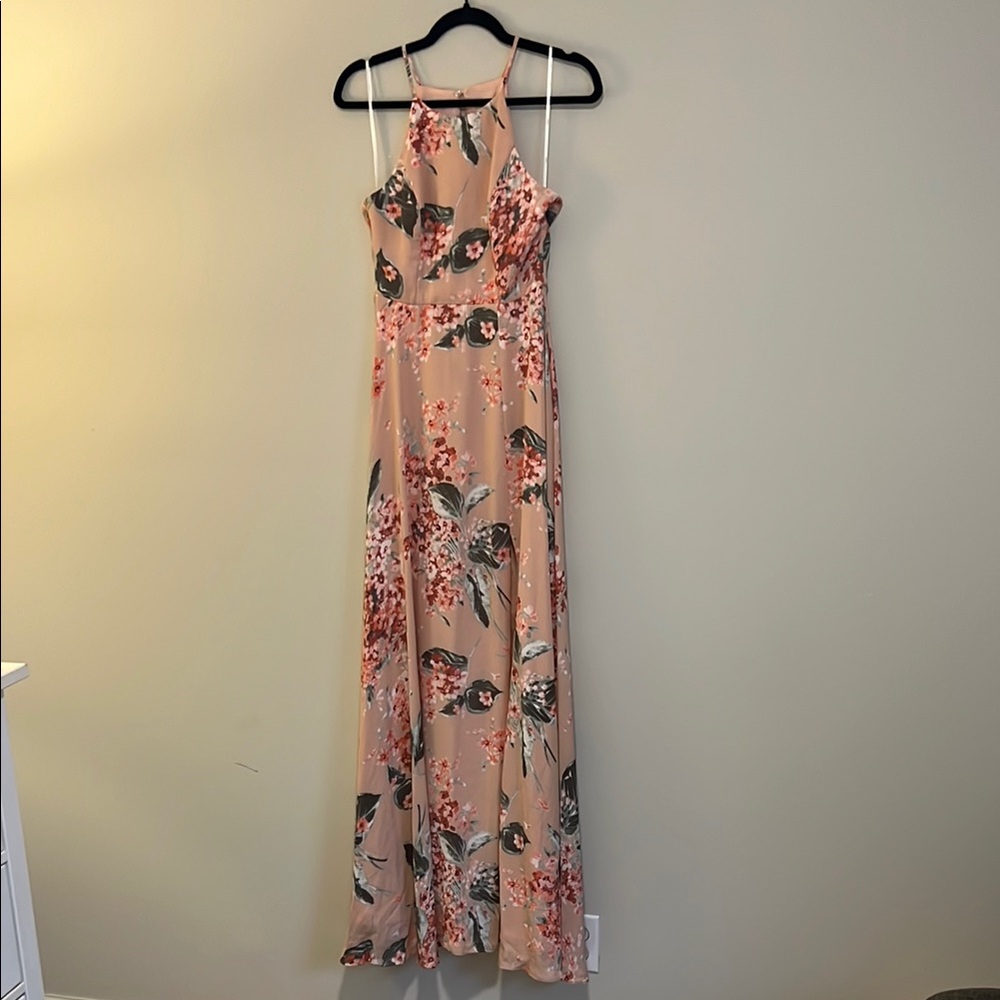 Lulu's Pink Floral Maxi Dress